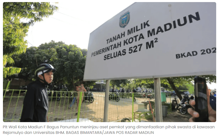 Pemkot Madiun Tertibkan Aset, Bagus Sidak Lahan Havana Land dan BHM