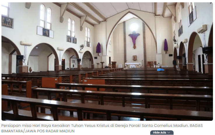 Paroki Santo Cornelius Madiun Siapkan Misa Kenaikan Yesus Kristus