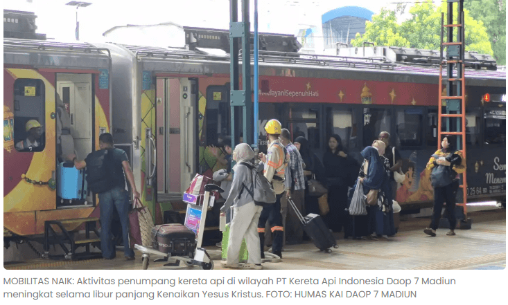 Long Weekend, Penumpang Kereta di Daop 7 Madiun Tembus 33 Ribu Orang