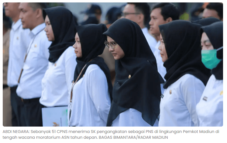 Pemkot Madiun Mulai Ancang-Ancang Moratorium ASN, 51 PNS Baru Tetap Terima SK