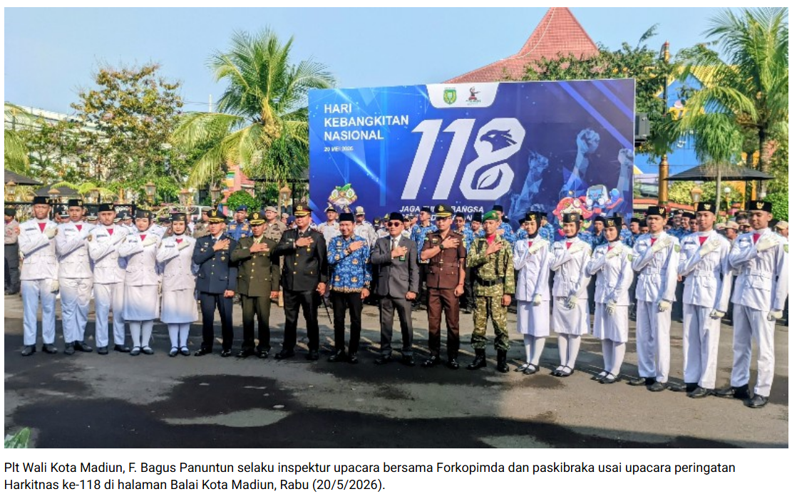 Pemkot Madiun Gelar Upacara Harkitnas ke-118, Bagus Panuntun Ajak Masyarakat Bergerak dan Berinovasi