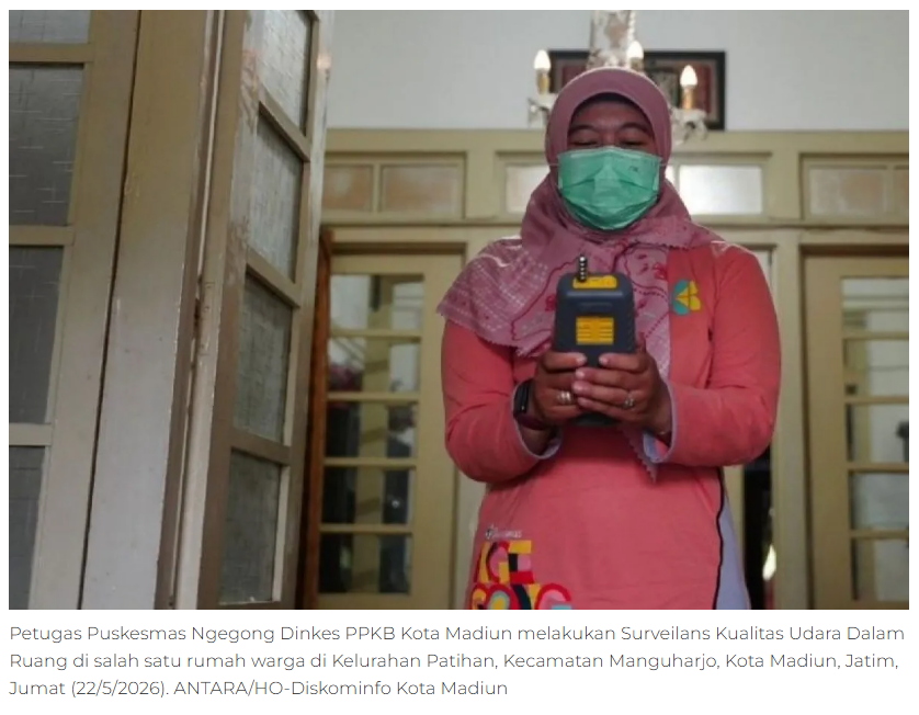 Dinkes Kota Madiun cek kualitas udara dalam ruang di rumah warga