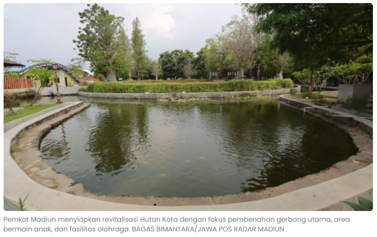 Hutan Kota Madiun Dipoles, Gerbang Masuk dan Area Bermain Direvitalisasi