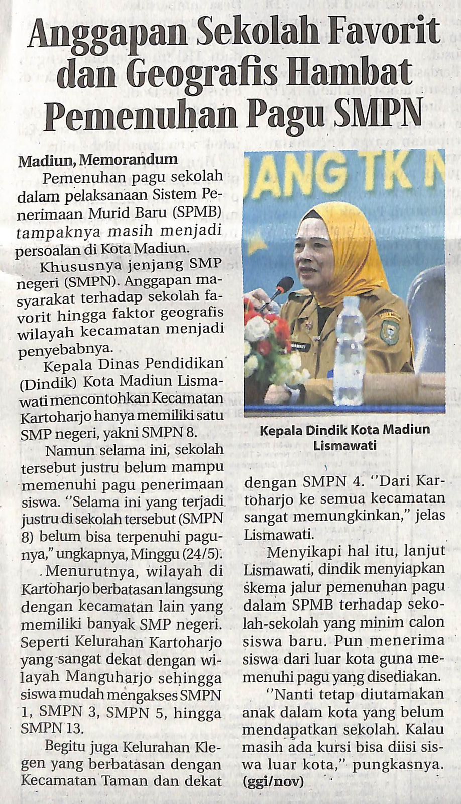 Anggapan Sekolah Favorit dan Geografis Hambat Pemenuhan Pagu SMPN