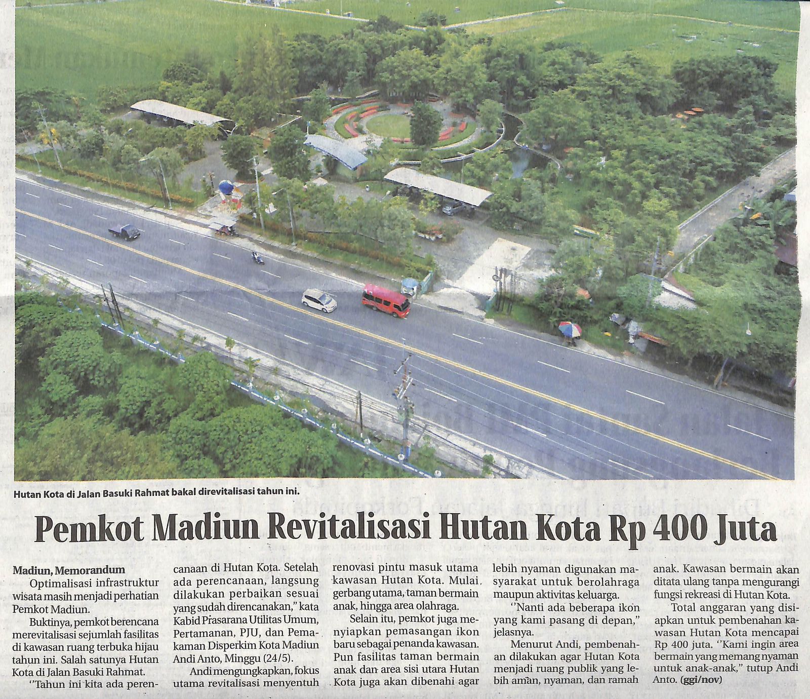 Pemkot Madiun Revitalisasi Hutan Kota Rp 400 Juta