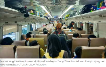 Libur Iduladha, Penumpang Kereta di Daop 7 Madiun Diproyeksi Tembus 65 Ribu