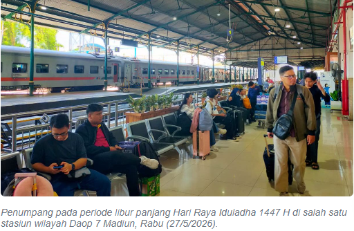 Libur Panjang Iduladha 2026, KAI Daop 7 Madiun Proyeksikan Layani 65 Ribu Lebih Penumpang
