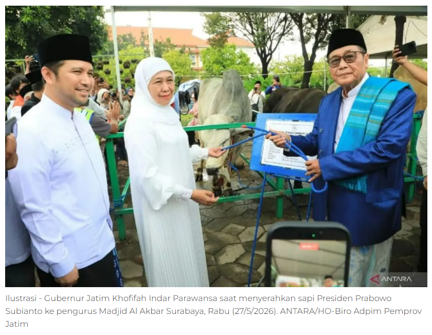 Plt Wali Kota Madiun serahkan sapi kurban Presiden ke Masjid Az-Zahro