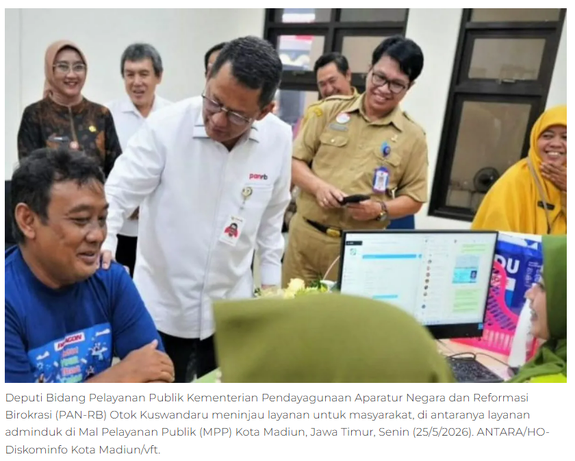 Deputi Pelayanan Publik PAN-RB cek layanan di MPP Kota Madiun