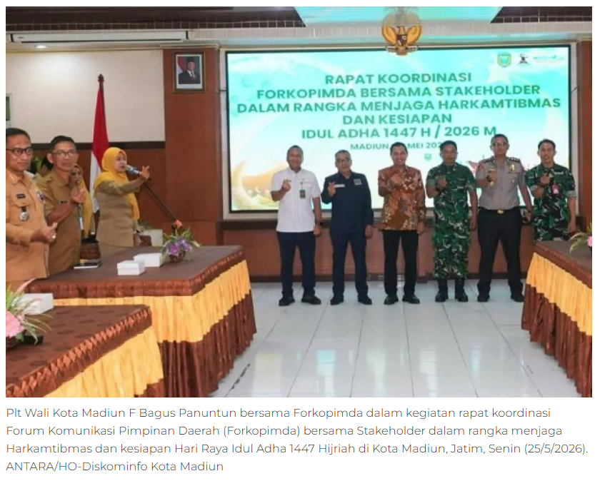 Kota Madiun pastikan siap jadi jujukan liburan Idul Adha 1447 Hijriah