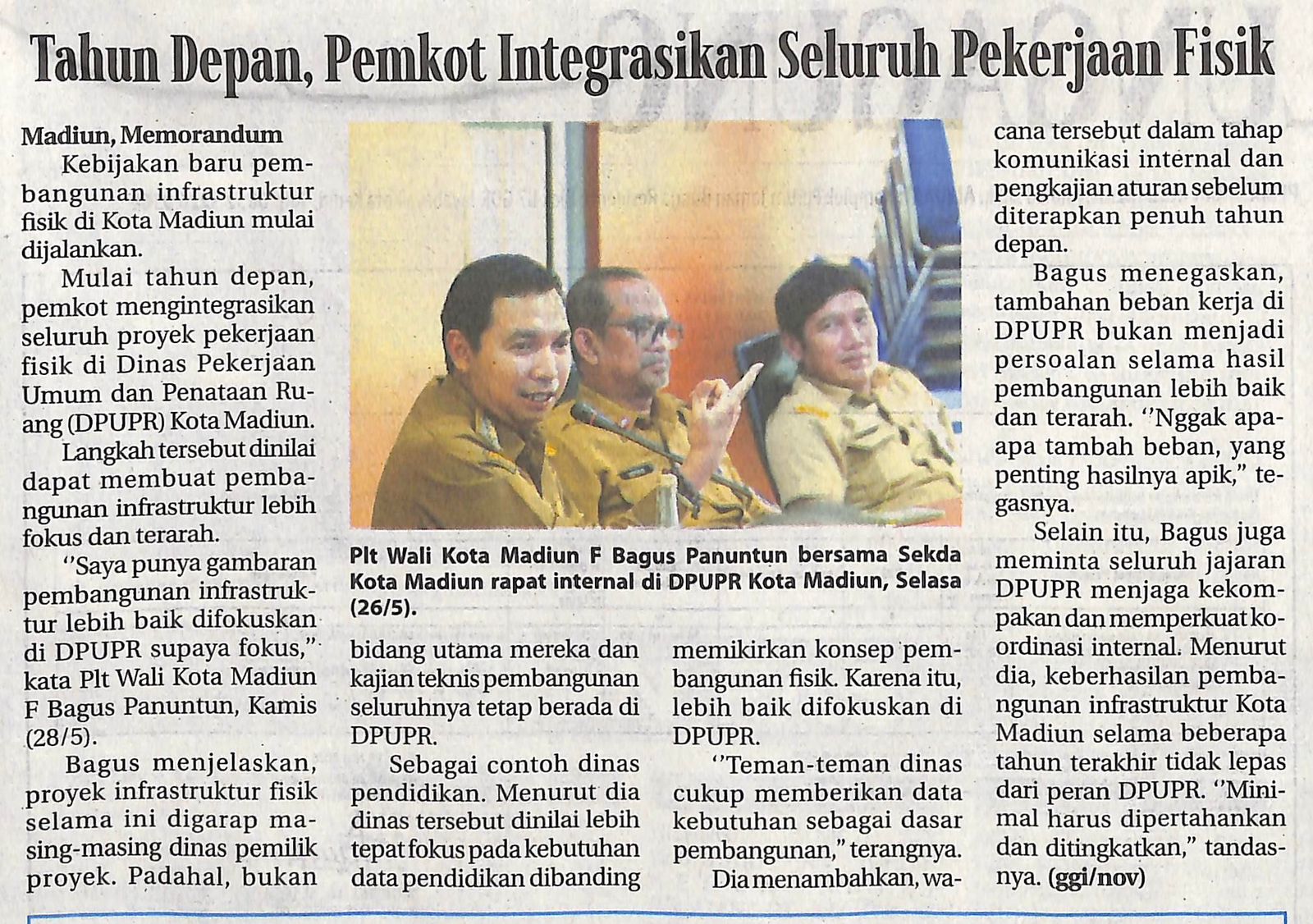 Tahun Depan, Pemkot Integrasikan Seluruh Pekerjaan Fisik