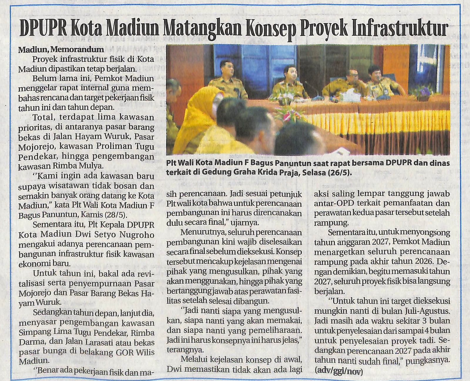 DPUPR Kota Madiun Matangkan Konsep Proyek Infrastruktur
