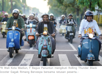Safari Religi Naik Vespa Klasik, Meriahkan Hari Jadi Kota Madiun ke-108