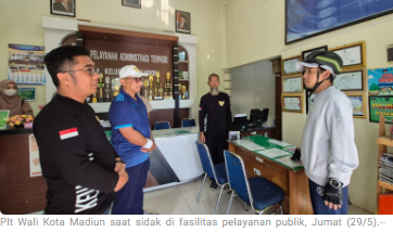 Pastikan Pelayanan Tetap Optimal, Plt Wali Kota Madiun Sidak OPD dan Fasilitas Publik