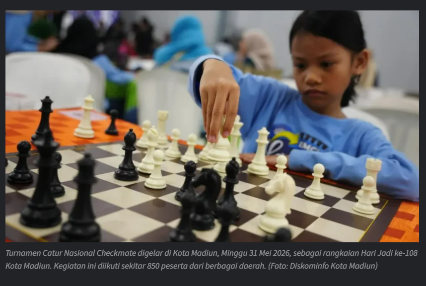 Turnamen Catur Checkmate di Kota Madiun Jadi Wadah Pembinaan dan Kompetisi Atlet