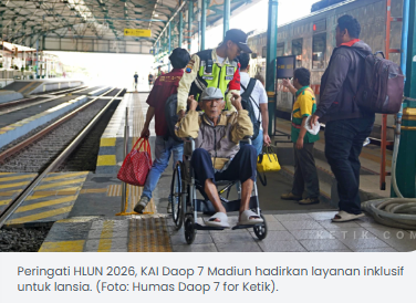 Peringatan HLUN 2026, KAI Daop 7 Madiun Komitmen Hadirkan Layanan Inklusif untuk Lansia