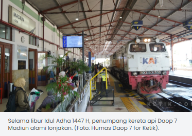 Selama Libur Idul Adha, Penumpang Kereta Api Daop 7 Madiun Alami Lonjakan