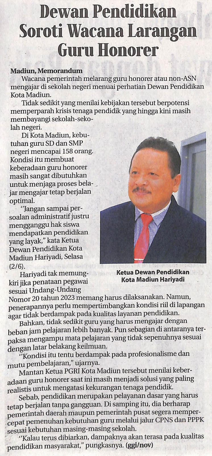 Dewa Pendidikan Soroti Wacana Larangan Guru Honorer