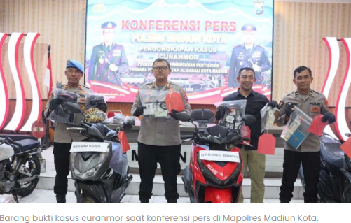 Polres Madiun Kota Ungkap Kasus Curanmor dan Perusakan