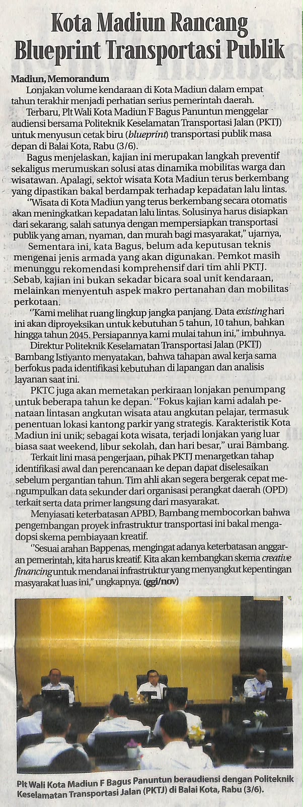 Kota Madiun Rancang Blueprint Transportasi Publik