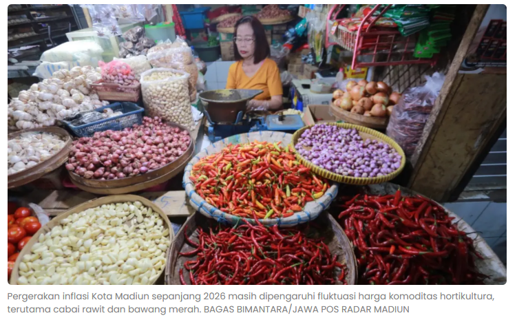 Cabai Rawit-Bawang Merah Picu Inflasi Kota Madiun, Pemkot Perkuat Pasokan Pangan
