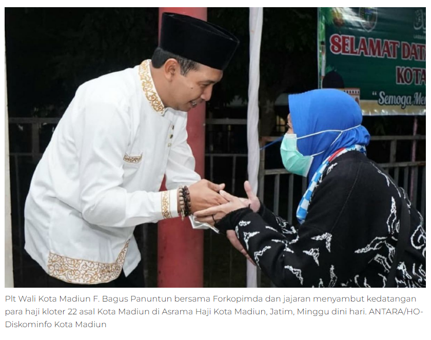 Sebanyak 225 haji Kloter 22 asal Kota Madiun tiba di tanah air