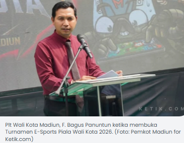 Wadahi Talenta Digital, Plt Wali Kota Madiun Buka Turnamen E-Sports Piala Wali Kota 2026