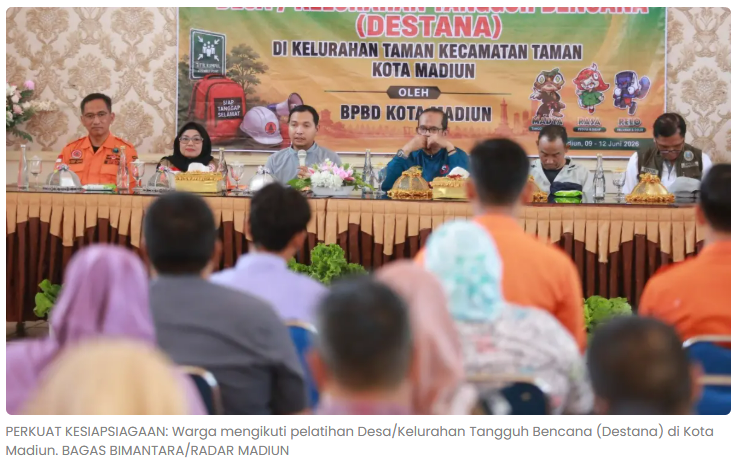 Baru 12 Kelurahan Berstatus Destana, Pemkot Madiun Kejar Kesiapsiagaan Bencana