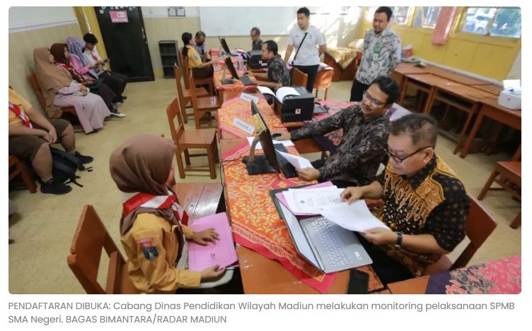 SPMB SMA Negeri Kota Madiun Dibuka, 1.649 Kursi Diperebutkan Ribuan Lulusan SMP