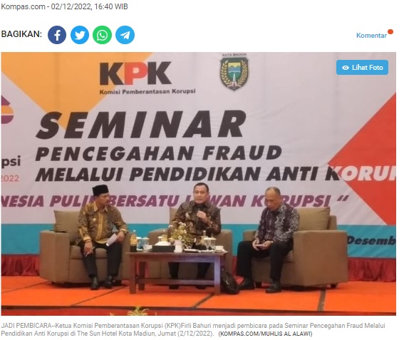 Ketua KPK Soroti Angka Pengangguran Kota Madiun, Lebih Tinggi Dibandingkan Jatim