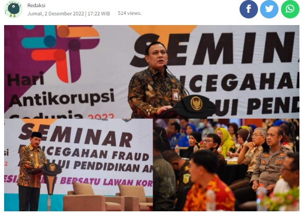 Seminar Hakordia Bersama Ketua KPK, Walikota: Kota Madiun Komitmen Perangi Korupsi