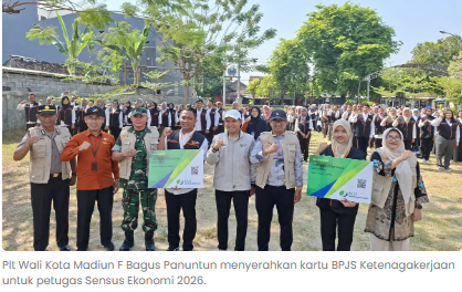Petugas Sensus Ekonomi 2026 Kota Madiun Dapat Perlindungan BPJS Ketenagakerjaan
