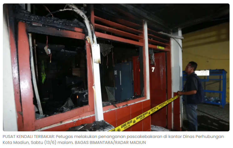 Server CCTV Dishub Kota Madiun Terbakar, Pantauan Lalu Lintas Lumpuh