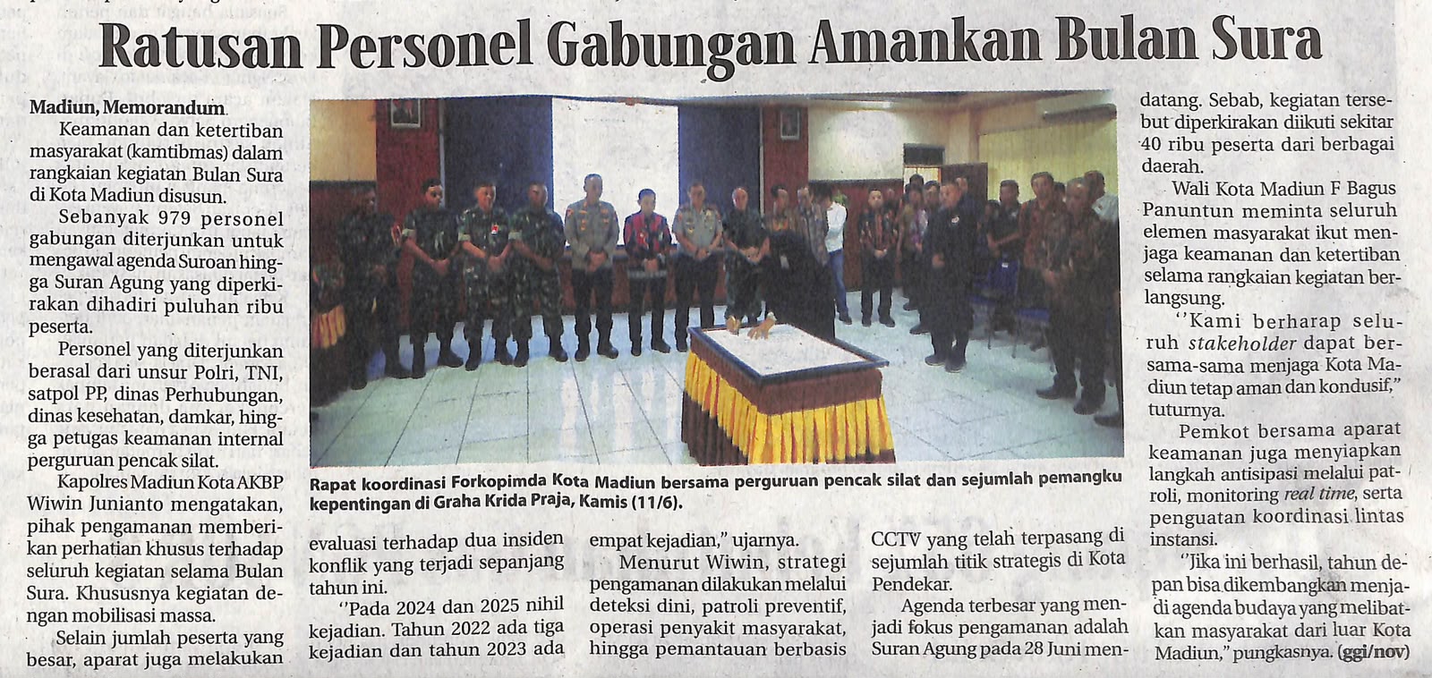 Ratusan Personel Gabungan Amankan Bulan Sura