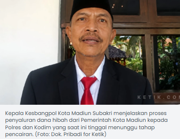 Dana Hibah untuk Polres dan Kodim Segera Cair, Kesbangpol Madiun Pastikan Sesuai Aturan