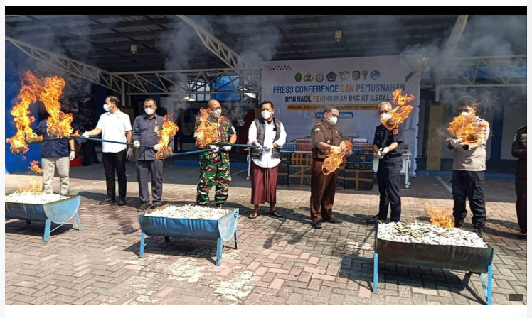 Bea Cukai Madiun Musnahkan 4,6 Juta Batang Rokok Ilegal, Selamatkan Potensi Kerugian Negara Rp4,27 Miliar