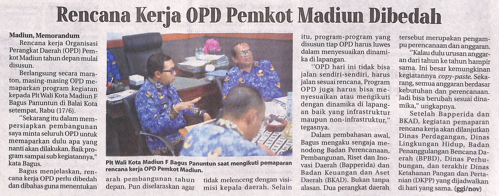 Rencana Kerja OPD Pemkot Madiun Dibedah