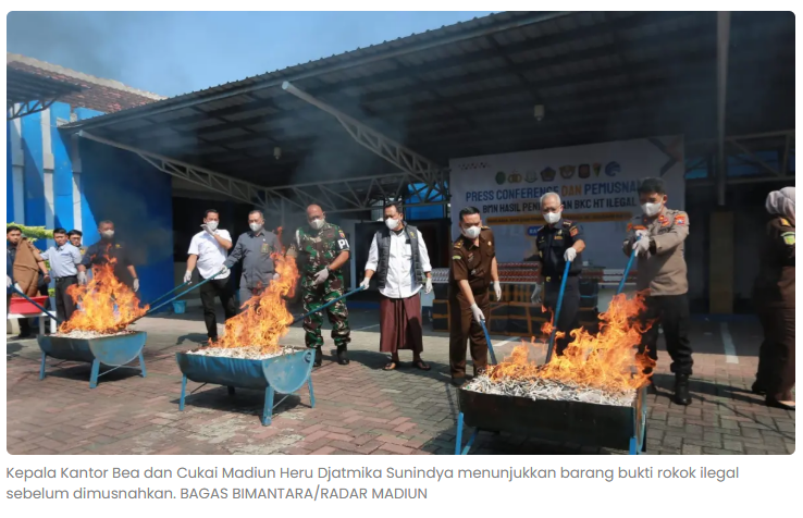 Bea Cukai Madiun Musnahkan 4,63 Juta Batang Rokok Ilegal, Selamatkan Rp 4,27 Miliar