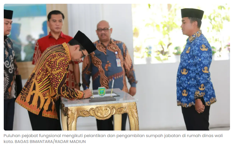 47 Pejabat Fungsional Dilantik, Pemkot Madiun Fokus pada Kinerja ASN