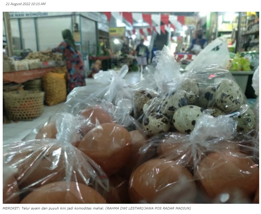 Harga Telur Ayam di Madiun Tembus Rp 30 Ribu