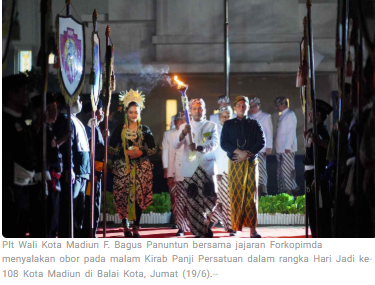 Kirab Panji Persatuan Warnai Hari Jadi ke-108 Kota Madiun, Simbol Semangat Membangun Tak Pernah Padam