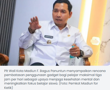Pemkot Madiun Bakal Batasi Gadget Pelajar Maksimal 3 Jam Sehari, Ini Alasannya
