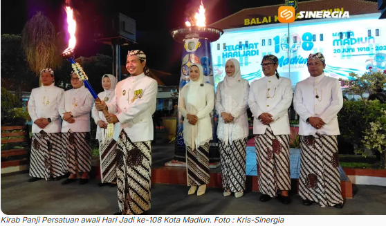 Kirab Panji Persatuan Awali Hari Jadi ke-108 Kota Madiun, Obor Perjuangan Menyala hingga Sebulan
