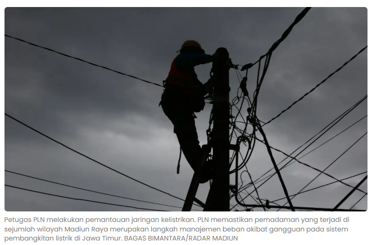 PLN Jelaskan Pemadaman di Madiun Raya, Ternyata Akibat Gangguan Pembangkit