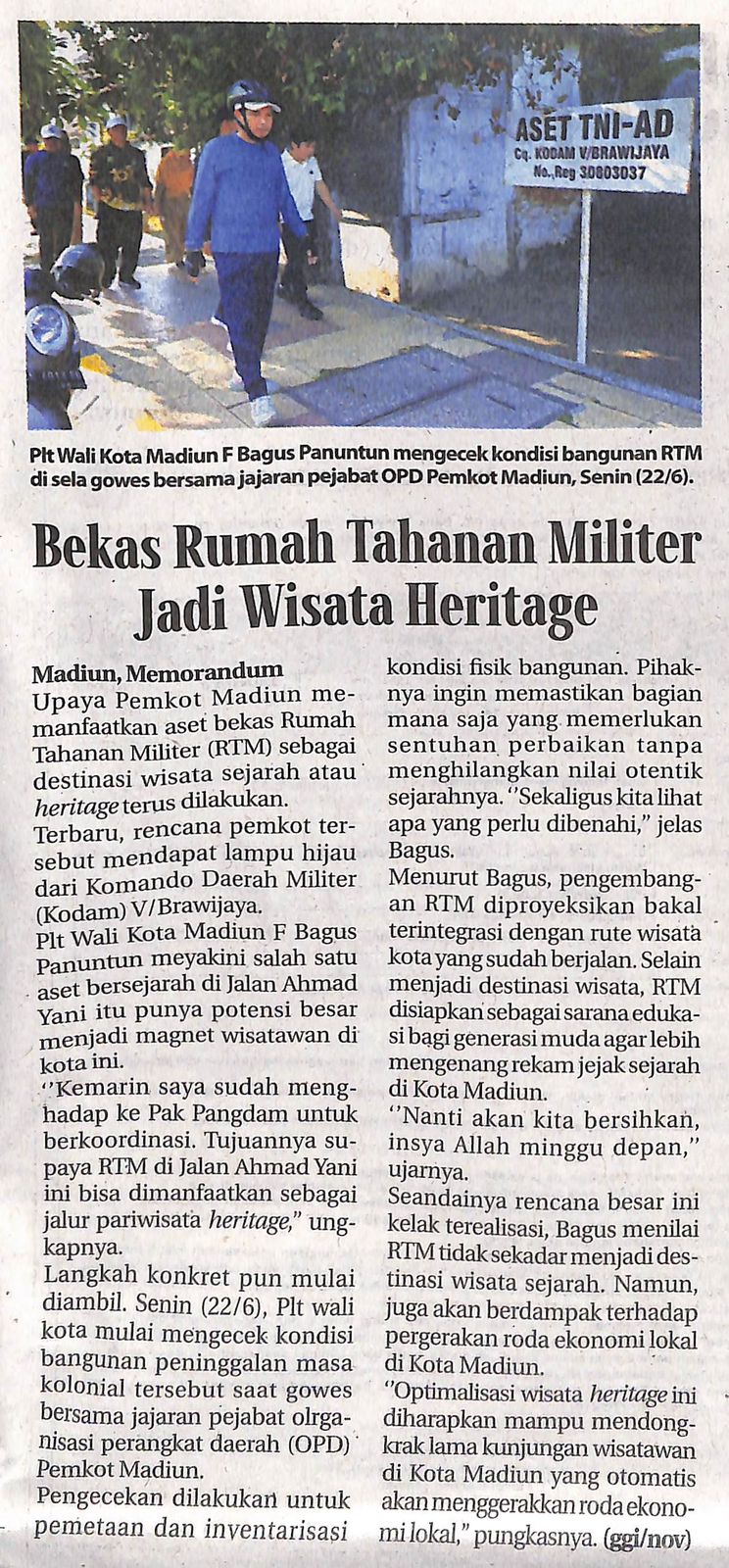 Bekas Rumah Tahanan Militer Jadi Wisata Heritage