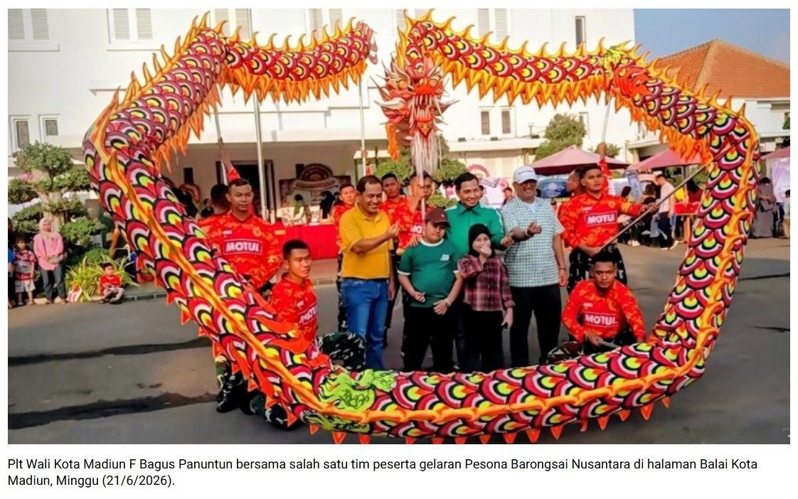 Meriah dan Penuh Warna, Pesona Barongsai Nusantara Jadi Magnet Perayaan HUT Kota Madiun