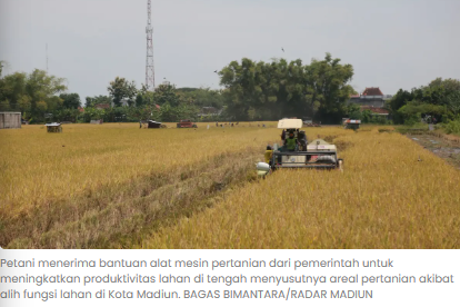 Lahan Pertanian Kota Madiun Terus Menyusut, 34 Poktan Dapat Bantuan Alsintan