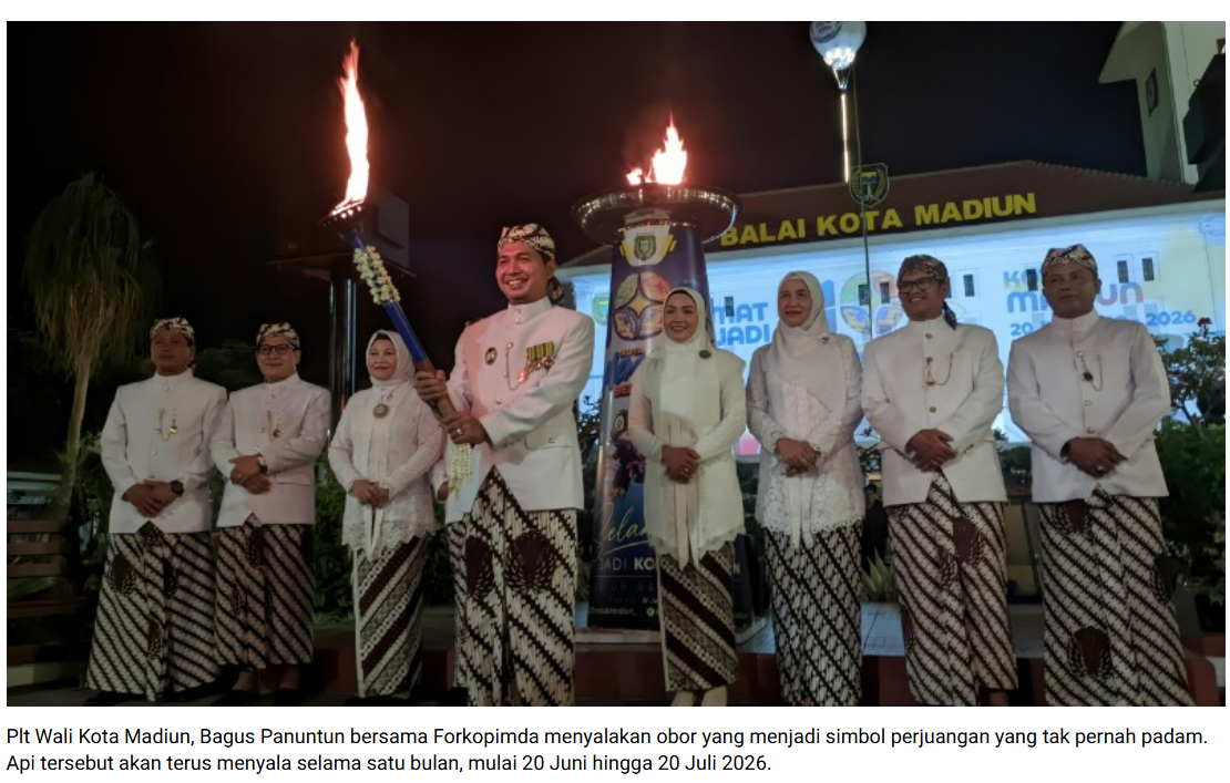 Digelar Tepat Tengah Malam, Kirab Panji Persatuan Awali Hari Jadi ke-108 Kota Madiun
