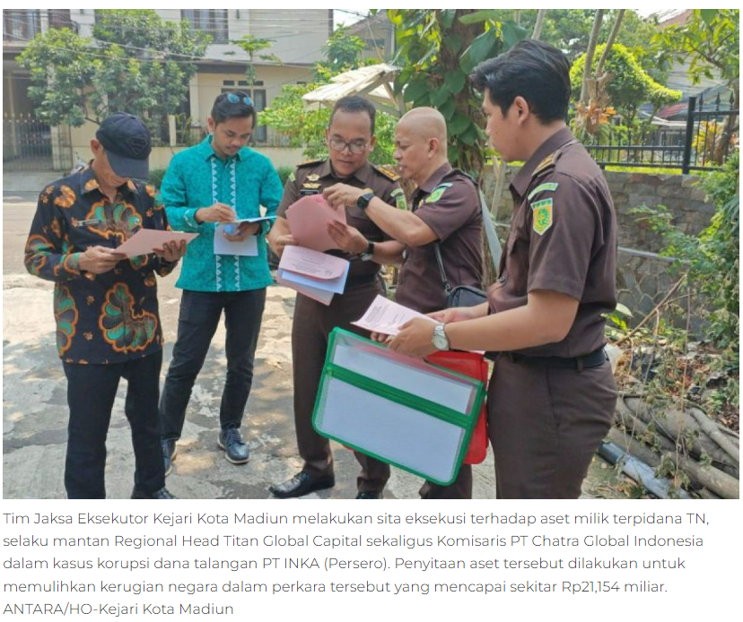 Kejari Kota Madiun sita aset terpidana korupsi dana talangan PT INKA