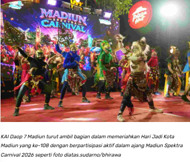 KAI Daop 7 Madiun Hadirkan Edukasi dan Promosi Perkeretaapian di Madiun Spektra Carnival 2026